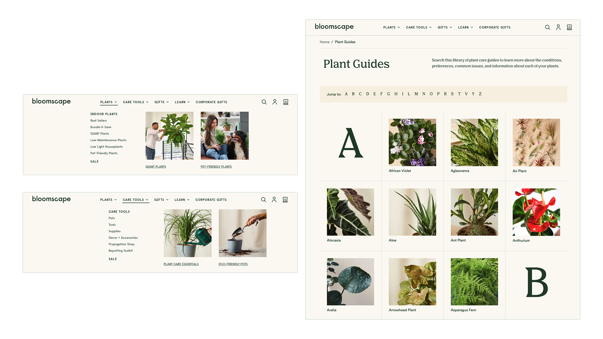 Bloomscape Navigation